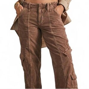 BDG Mauve Y2K Corduroy Low-Rise Cargo Pants